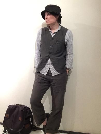 リネンhosomiルーズパンツ チャコールグレー(メンズM) linen hsm