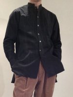 クラシックデタッチャブルカラーシャツ ブラック classic detachablecollar shirt black／DjangoAtour ANOTHERLINE 