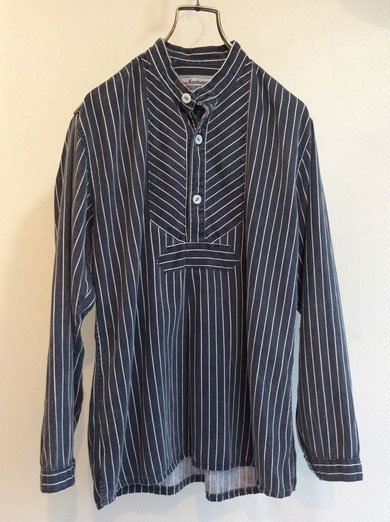 1960-1970's German Fisherman Shirt Grey × White - マメチコ Fashion 