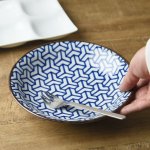 和ごころ 20.5cmパスタ皿カレー皿 組亀甲 日本の伝統模様[美濃焼]