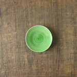 小田陶器 櫛目(kushime) 11cm小皿 緑釉[美濃焼]
