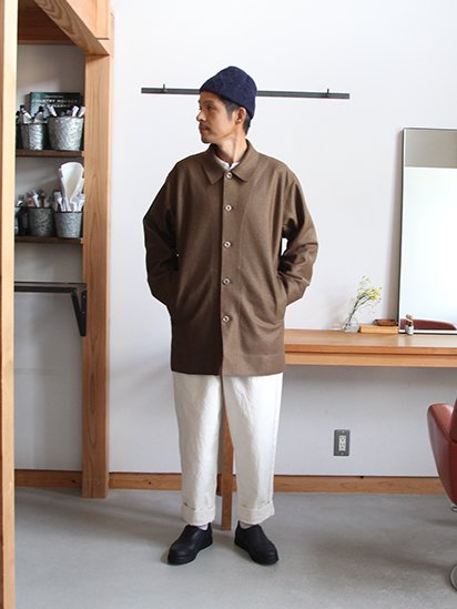 PERS PROJECTS/パースプロジェクト HARVEY Cut Away Mid Coat (OLIVE)