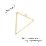 【空枠】シンプルフレーム トライアングル《きれいめゴールド》[三角形,幾何学,フレーム,レジン枠] 