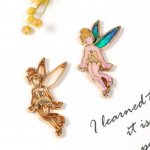 【空枠】レジン枠 フレーム チャーム プリンセス お姫様 妖精 フェアリー 夢の国 童話 絵本 ティンカーベル《きれいめゴールド》