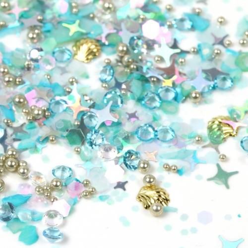 値下◎ 新品　隠れ工房GreenOcean ハンドメイド　レジン　ネイル　パーツ フェミニンブルフラワーー GreenOceanオリジナルブレンド