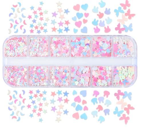 レジンヘアゴム　ヘキサゴン　ピンク　ホワイト　キラキラ　ホロ 6c553ab620a50fa37c8c38a2ad0c6f
