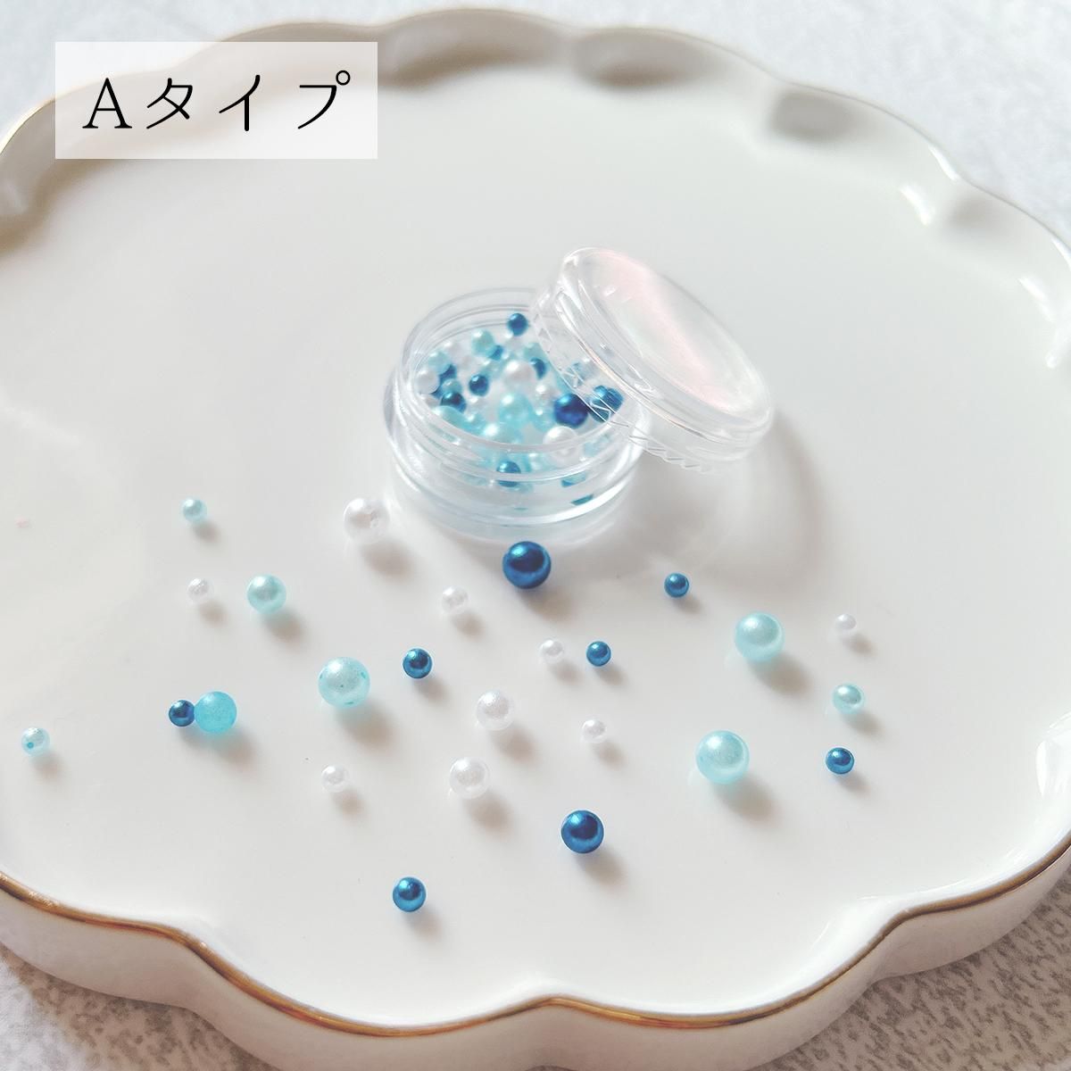 穴なしパール 3サイズミックス 艶カラー 6種セットｰ* オマケが