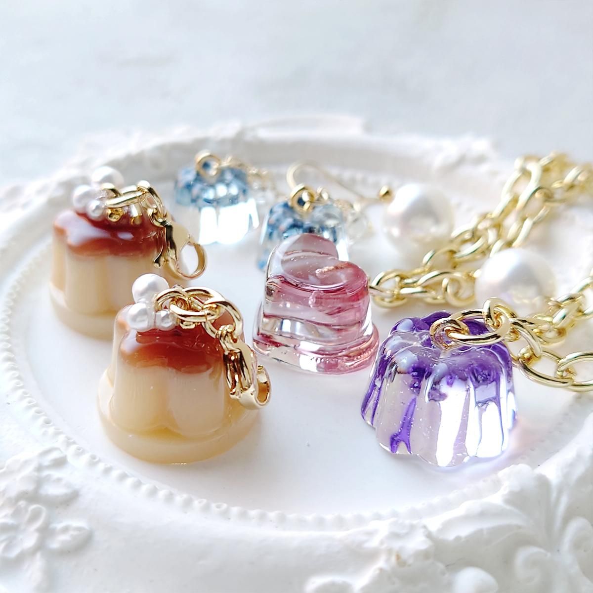 わんわんプリンアイスクリームチャーム フェイクスイーツ チャーム プリン レジン わんわんプリンアイスクリームチャーム フェイクスイーツ チャーム