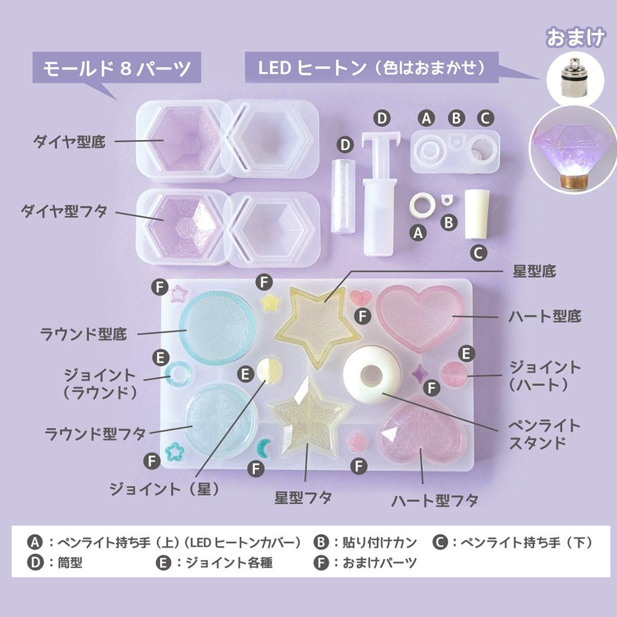 光る立体ペンライトのレジンキット シリコンモールド ｰ* オマケ