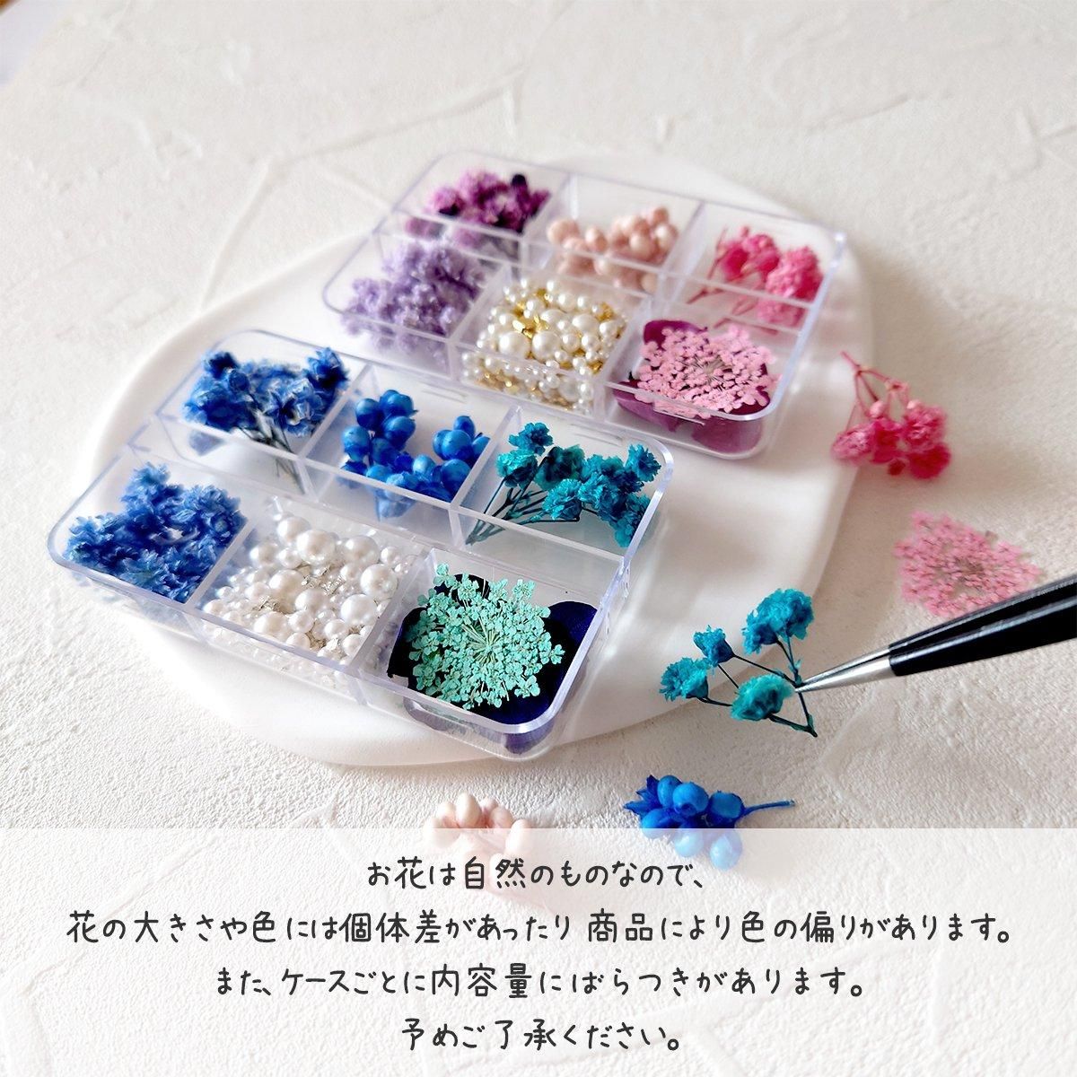 専用　ハンドメイドドライフラワー ドライフラワー レースフラワー MIX 封入 花材 四角ケース入り 4