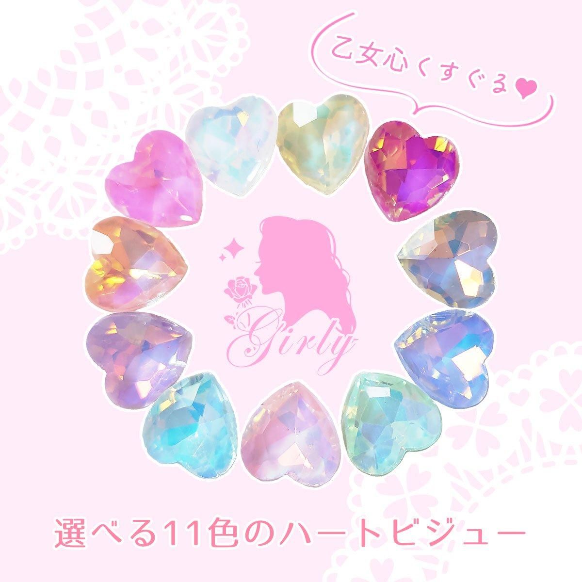 レジンヘアゴムクリップ3連ピンク淡色オーロラシェル春夏