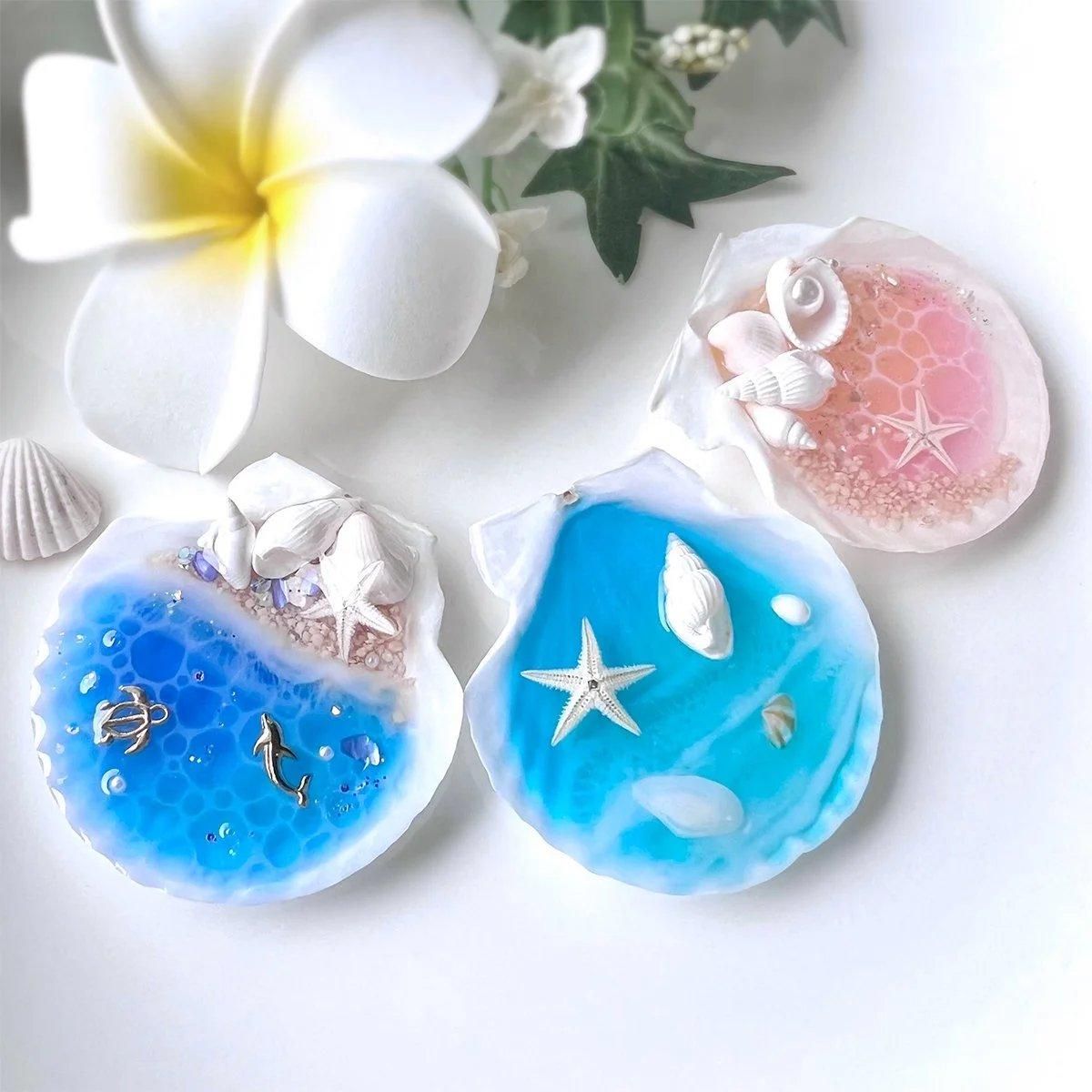 5枚 本物のホタテ貝 ちょこっと大きめ♪- 手作り雑貨屋 * 雑貨好き