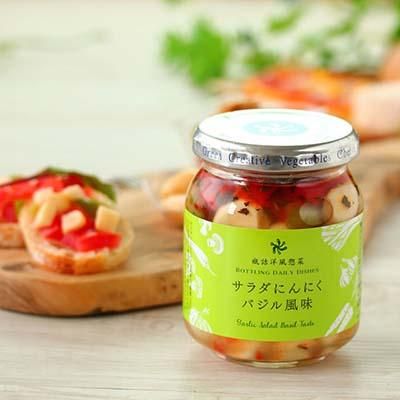 瓶詰洋風惣菜 サラダにんにく バジル 信州白樺湖 マンモスおみやげセンター 瓶詰洋風惣菜 サラダにんにく バジル 信州白樺湖 マンモスおみやげセンター