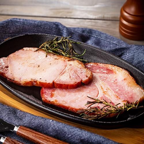 北海道産熟成ロースハム・厚切りスライス2p(120g)|薫製工房ハント 北海道産熟成ロースハム・厚切りスライス2p(120g)|薫製工房ハント