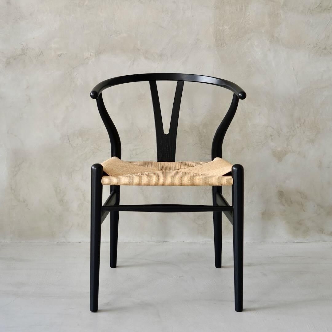 送料無料】CH24/Yチェア（オーク材・ブラック塗装・座面高45cm 