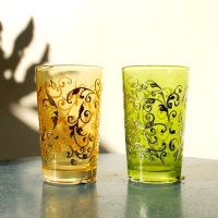 Mint tea glass Ǯߥȥƥ饹2ĥåȡyellow&green