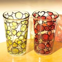 Mint tea glass 耐熱ミントティーグラス2個セット　yellow&red<img class='new_mark_img2' src='https://img.shop-pro.jp/img/new/icons12.gif' style='border:none;display:inline;margin:0px;padding:0px;width:auto;' />