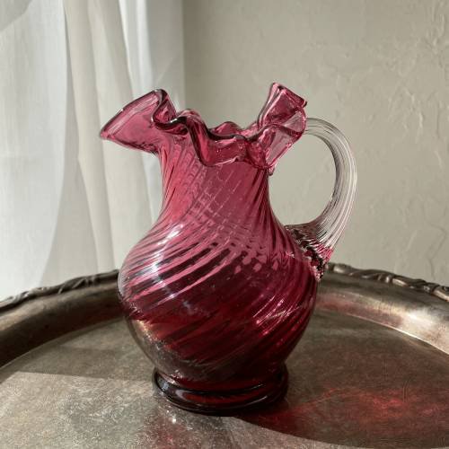 Vintage】Pink glass flower vase ビンテージ ピンクグラス花器/花瓶 