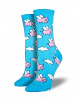 【SOCK SMITH】WHEN PIGS FLY ピッグ ブルー レディースソックス <img class='new_mark_img2' src='https://img.shop-pro.jp/img/new/icons14.gif' style='border:none;display:inline;margin:0px;padding:0px;width:auto;' />