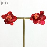 【perico】flower jewel pierce フラワージュエルピアス　ガーネット