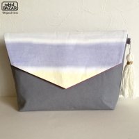 Painted Cluch Bag　ハンドペイントクラッチバッグ＜thick border01＞