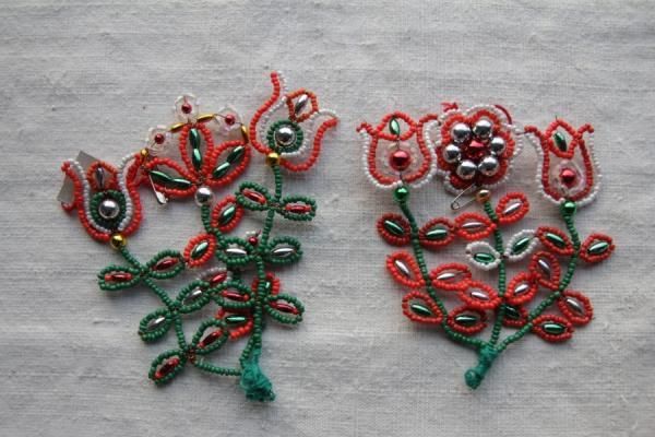 針金細工のボクレータ 3本の花 Folk Art Transylvania