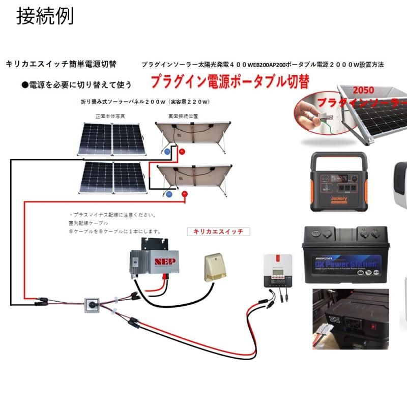 SEKIYA ソーラー電源 切換えスイッチ プラグインソーラー SEKIYA ソーラー電源 切換えスイッチ プラグインソーラー