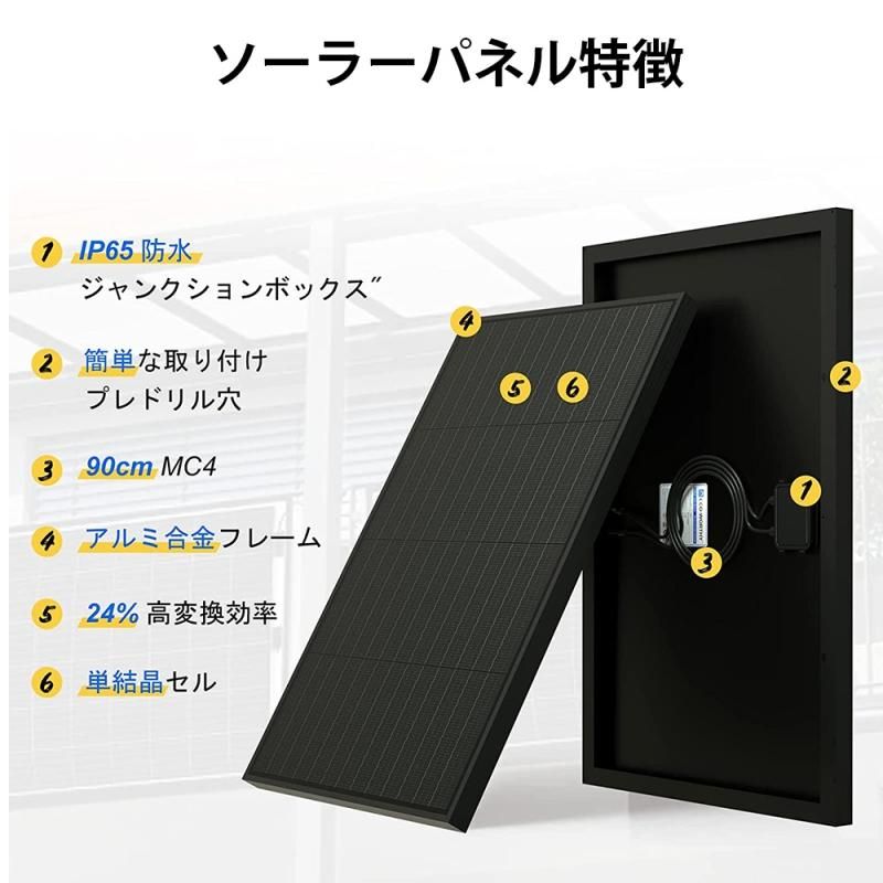 耐久性と発電力が違う 25年寿命 ソーラーパネル 100W 単結晶 12v 耐久性と発電力が違う 25年寿命 ソーラーパネル 100W 単結晶 12v
