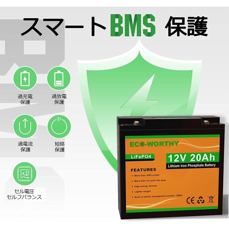 3000回使える 20AH リチウムイオンバッテリー 12V 256Wh 3000回使える 20AH リチウムイオンバッテリー 12V 256Wh