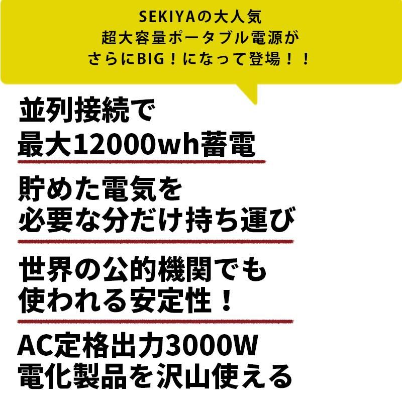 大容量 怪物 ポータブル電源 家庭用蓄電池 SEKIYA 最大12000wh 大容量 怪物 ポータブル電源 家庭用蓄電池 SEKIYA 最大12000wh