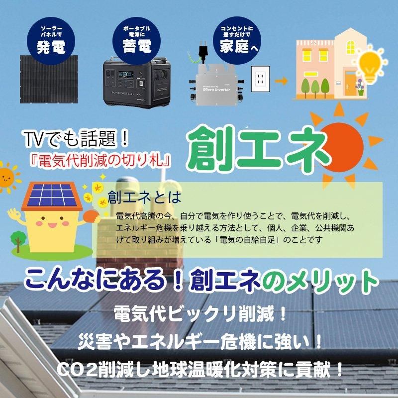 工事不要で創エネ 電気代削減 プラグインポータブル電源セット 工事不要で創エネ 電気代削減 プラグインポータブル電源セット