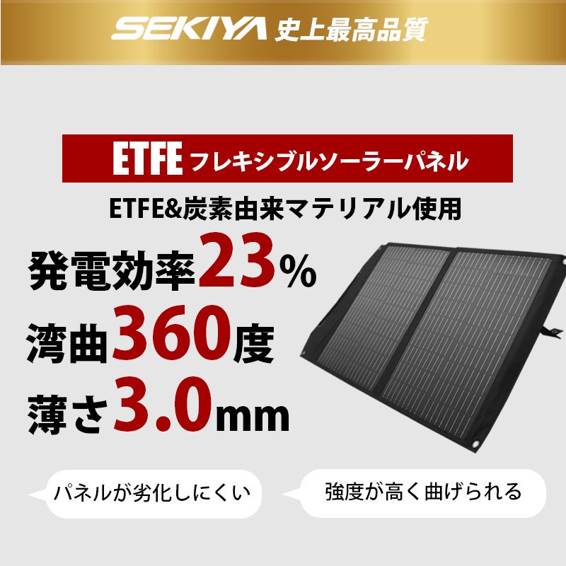 SEKIYA史上最高品質 360度曲がる 高耐久 100W 折りたたみ ETFE 