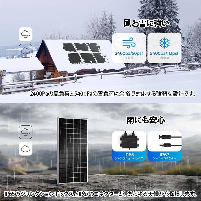 最新テクノロジー 25%発電効率 200W 24V N型高効率 ソーラーパネル