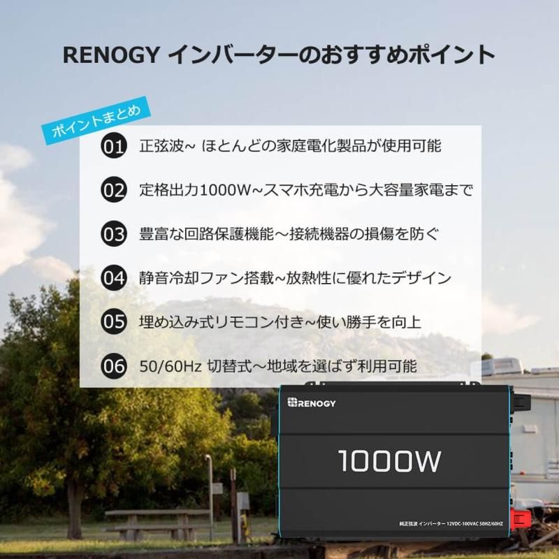 正弦波インバーター 1000W 12V 50/60HZ切替可能 保護機能 正弦波インバーター 1000W 12V 50/60HZ切替可能 保護機能