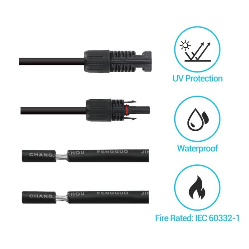 ソーラー延長ケーブル 片側MC4付き 12AWG 1ペア 22.9cm/3.05m ソーラー延長ケーブル 片側MC4付き 12AWG 1ペア 22.9cm/3.05m