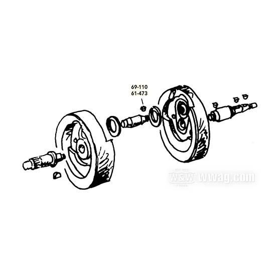 OEM 23985-18 W&W Woodruff Keys for Flywheels 69-110