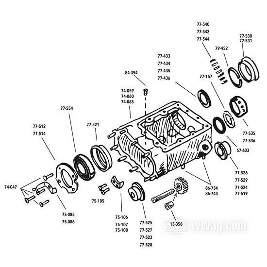 OEM 34700-36 W&W Transmission case 74-065