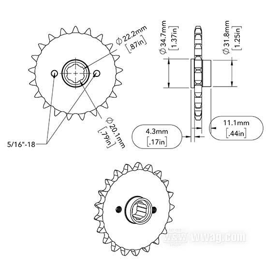 W&W Standard Transmission Sprockets for 4-Speed Sportsters 76-465