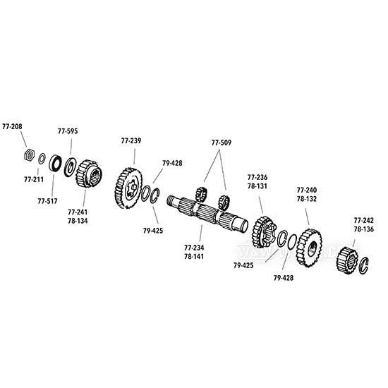 OEM 35632-79 W&W Counter shaft by Andrews 78-141