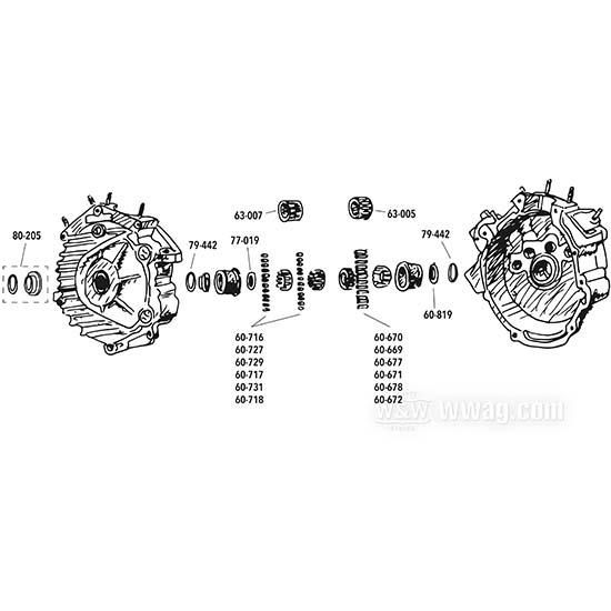 OEM 24775-39 W&W Oil Seals for Sprocket Shaft: 45 cui/750 cc 80-205