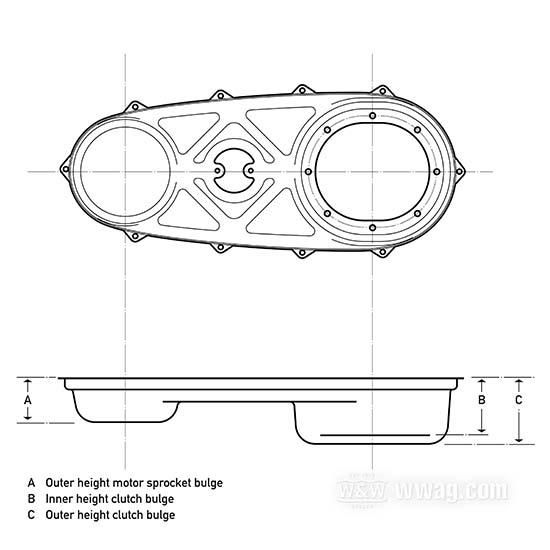 OEM 60505-36 W&W OEM Style Diamond Primary Chain Guards for Big Twin 1936-1954 82-060