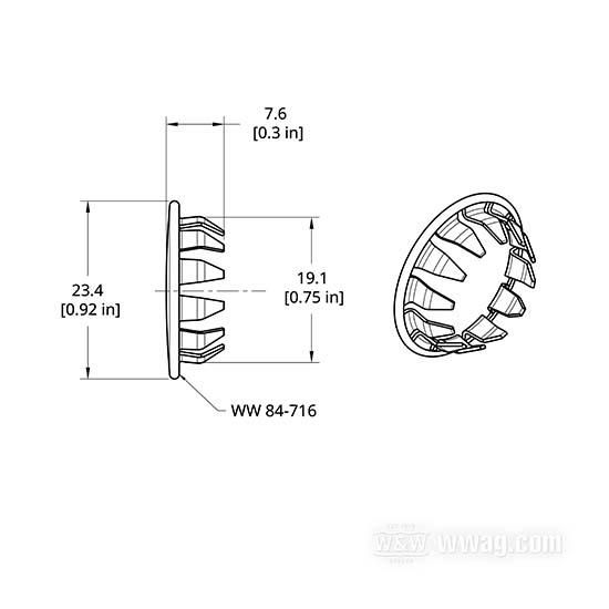 W&W Chrome End Plugs 84-716