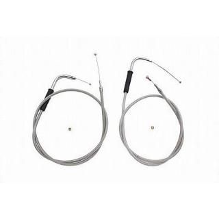 OEM 56579-02A åȥ륱֥ SET,ꥢ SS,42.5" CASING 1996-UP FLST/ FLT/ FXD/ FXST/ XL ϡ졼 36-0128