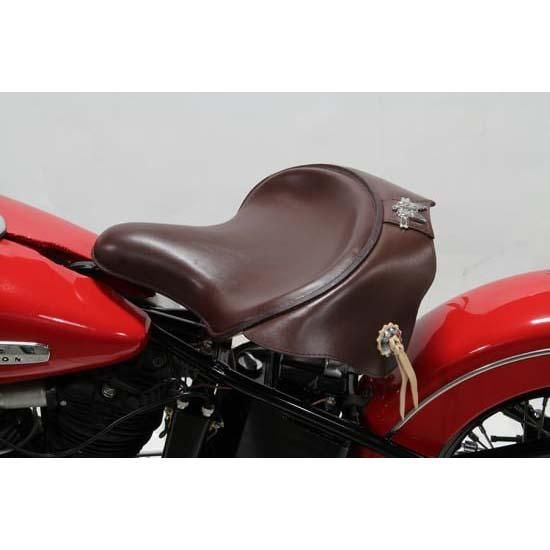 V-TWIN レプリカ レザー ソロシート ロゼット付き ブラウン OEM