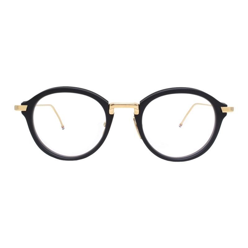 美品箱付きTHOM BROWNE メガネ TB-011A-49 トムブラウン THOM BROWNE トムブラウン メガネ TB-011 A BLK GLD 49sizeトム