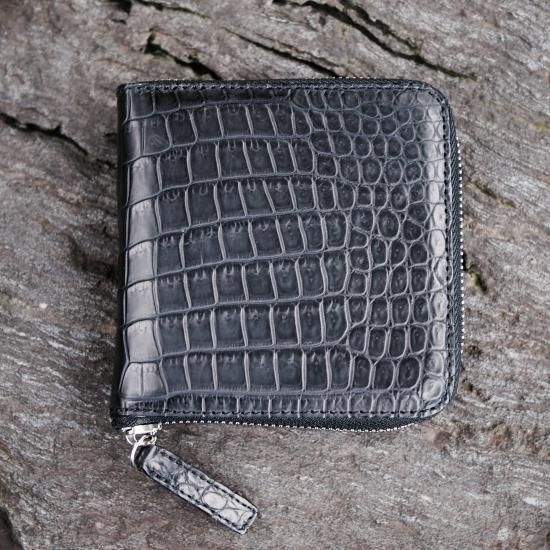 7SENSE】クロコダイル・ポロサス・ラウンドジップ二折財布 7SENSE】クロコダイル・ポロサス・ラウンドジップ二折財布