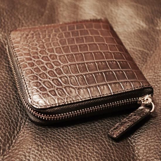 7SENSE】クロコダイル・ポロサス・ラウンドジップ二折財布 7SENSE】クロコダイル・ポロサス・ラウンドジップ二折財布