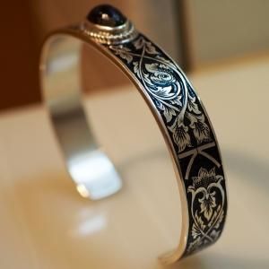 Amazon | [silver KYASYA]平打バングル ターコイズバングル