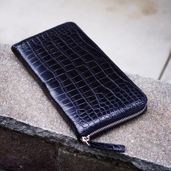7SENSE】クロコダイル・ポロサス・ラウンドジップ長財布 7SENSE】クロコダイル・ポロサス・ラウンドジップ長財布