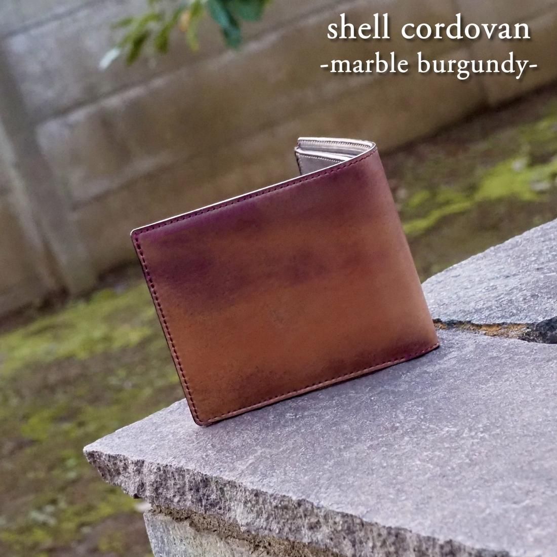 シェルコードバン マーブルグリーン 希少色 コンパクト財布 d0a9198dd1de726aa74d62d44267f4